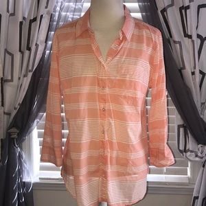 🌸 4x20 🌸 NWT JCP CORAL BUTTON BLOUSE SZ L